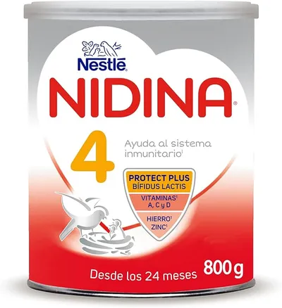 Nestlé NIDINA 4 Leche de crecimiento en polvo para bebés a partir de 24 meses, bote de 800g