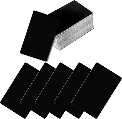 100 tarjetas de visita de metal en blanco