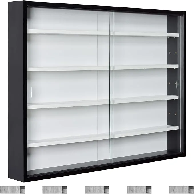 Vitrina Inter Link Blanca Negra 80x60 cm para Colecciones