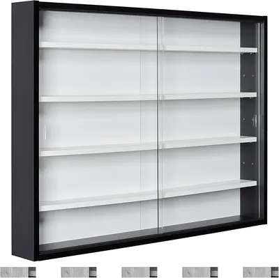 Vitrina Inter Link Blanca Negra 80x60 cm para Colecciones