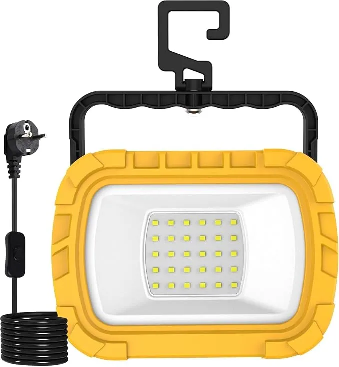 Foco LED Portátil TSUN 30W con Soporte Plegable y Resistencia al Agua