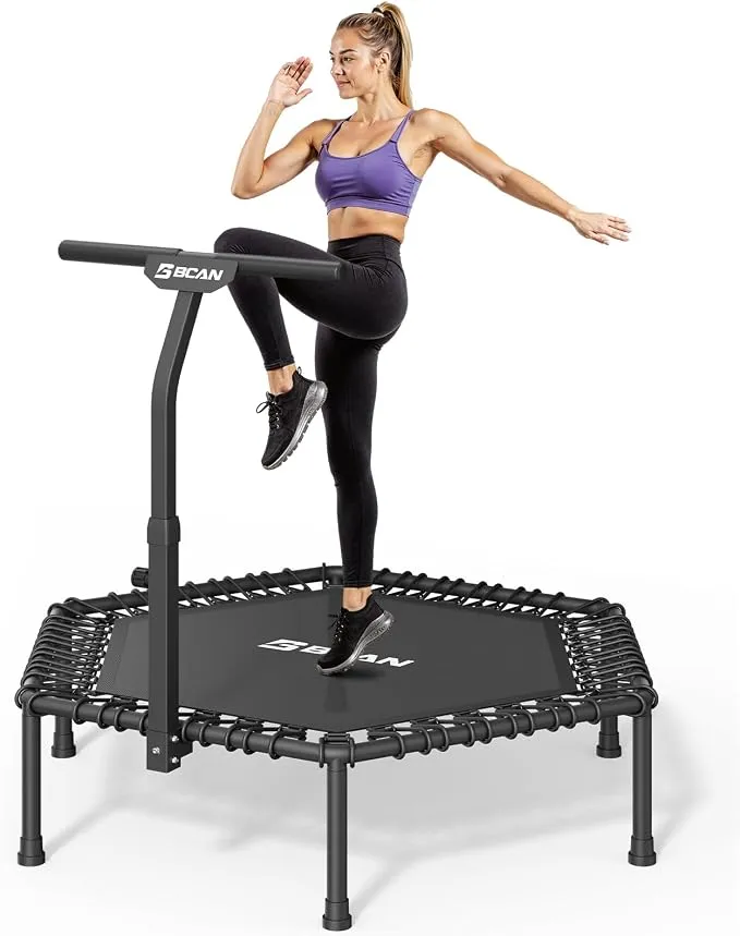 Cama elástica de interior BCAN Fitness Ø 102/122/130 cm con asas ajustables y alta capacidad de carga