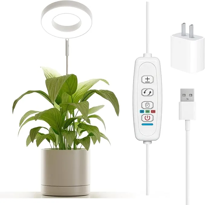 Bamworld Luz LED Ajustable para Plantas de Interior con Cobertura 360°