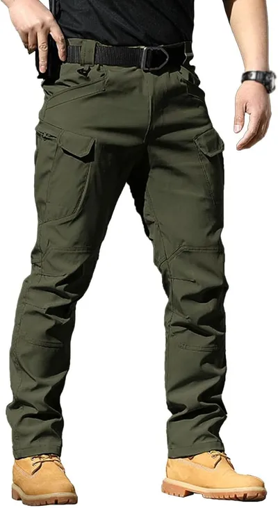 Pantalones Cargo Multibolsillos Hombre con Cremallera Resistentes