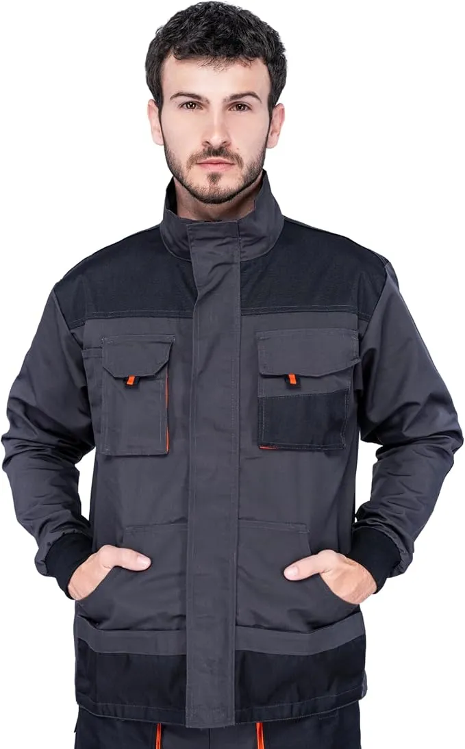 Mazalat Chaqueta de Trabajo para Hombre con Bolsillos Multiusos y Alta Visibilidad