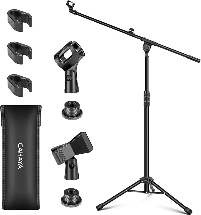 Soporte Micrófono Profesional CAHAYA CY0311 con Boom y Bolsa de Transporte