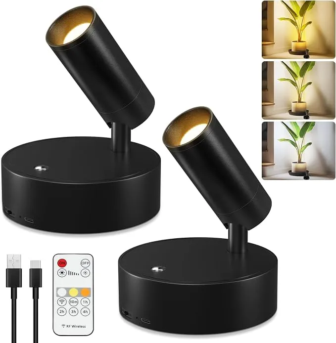 Kimjo Aplique de Pared Interior Recargable USB Negro