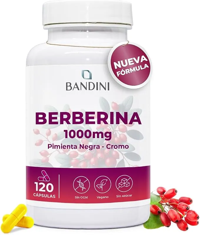 Bandini® Berberina 120 Cápsulas 1000mg con Cromo y Pimienta Negra