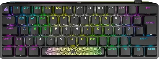 Corsair K70 Pro Mini Wireless Gaming Tastatur - MX Speed Silver, Schwarz