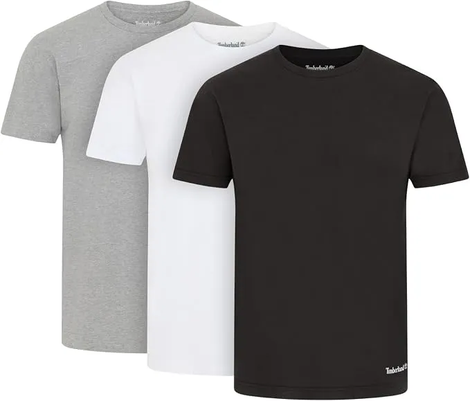 Pack 3 Camisetas Básicas Timberland Hombre Algodón Elástico Estilo Clásico
