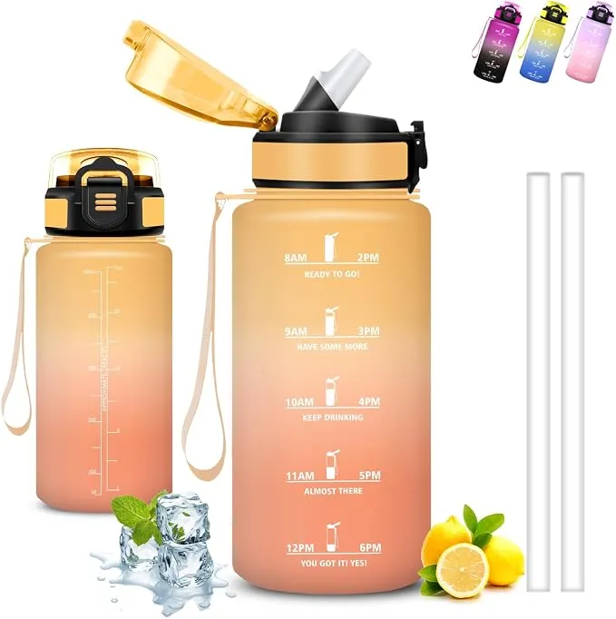 Cantimplora Infantil 500ml con Pajita y Eslogan Motivador - Ideal para Colegio y Actividades