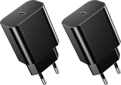 Pack 2 Cargadores USB C 20W Carga Rápida Compatible con iPhone, iPad, Samsung