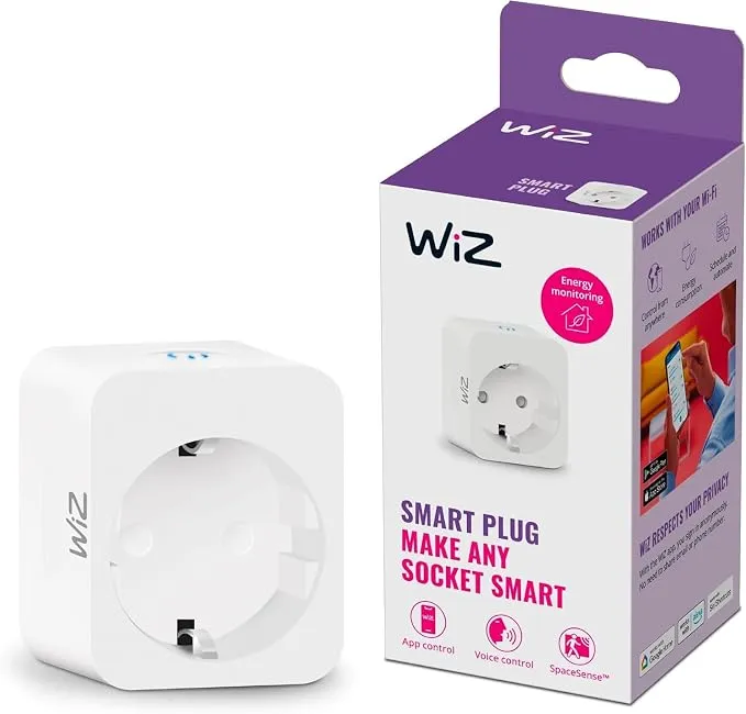 Pack 2 Enchufes Inteligentes Wi-Fi WiZ Tipo F con Medidor de Consumo