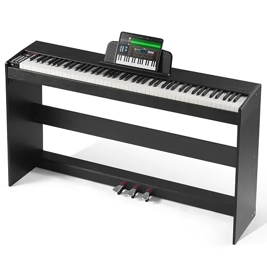 Piano Digital VEVOR 88 Teclas Ponderadas con Soporte y Altavoces