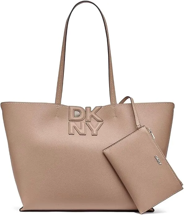 Bolso DKNY Nicole Tote Mujer - Cappucino y Gris Claro