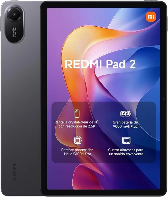 XIAOMI REDMI Pad 2 4+256GB Tablet 11" 2.5K Gris con Batería 9000 mAh