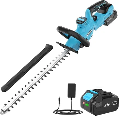Cortasetos a Batería LEEIKOO con 4.0 Ah y Doble Hoja - Jardinería Eficiente