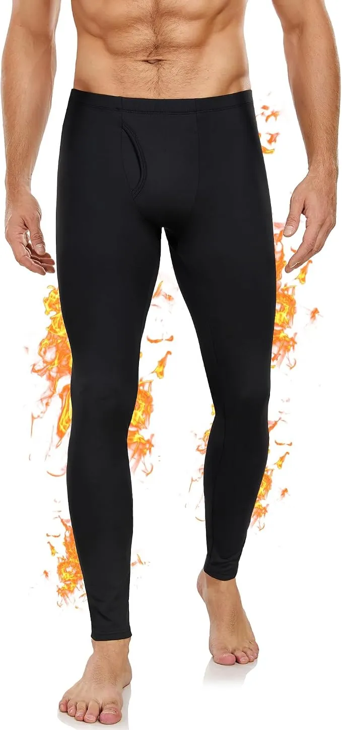 Pantalón Térmico Hombre Invierno Negro M - Transpirable y Ajustado para Deporte