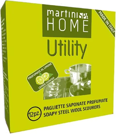 MartiniSPA Home Utility 0204b00 pagliette saponate perfumadas al limón, Acero y jabón, Plata, 14.5 x 14.5 x 4.9 cm, 12 Unidades