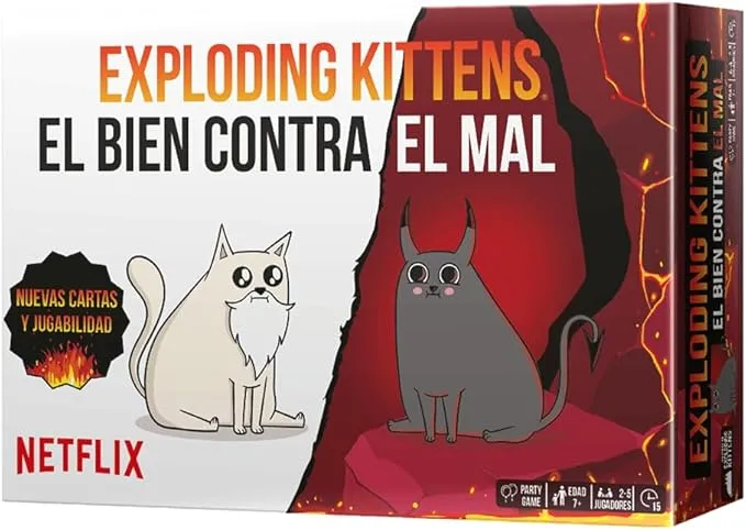 Juego de Cartas Asmodee Exploding Kittens El Bien contra el Mal