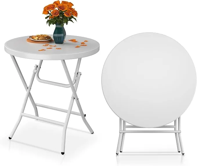Mesa Plegable Redonda YITAHOME Resistente para Jardín y Exterior