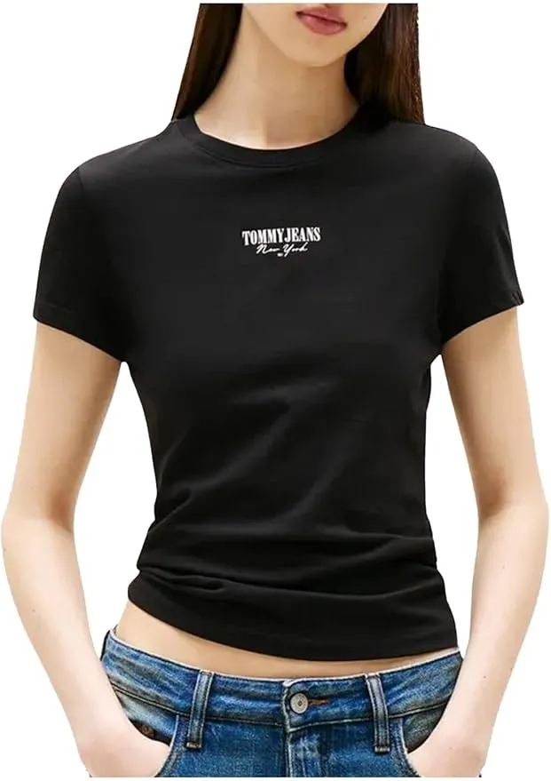 Camiseta para Mujer TOMMY JEANS Slim Essential Logo Cropped