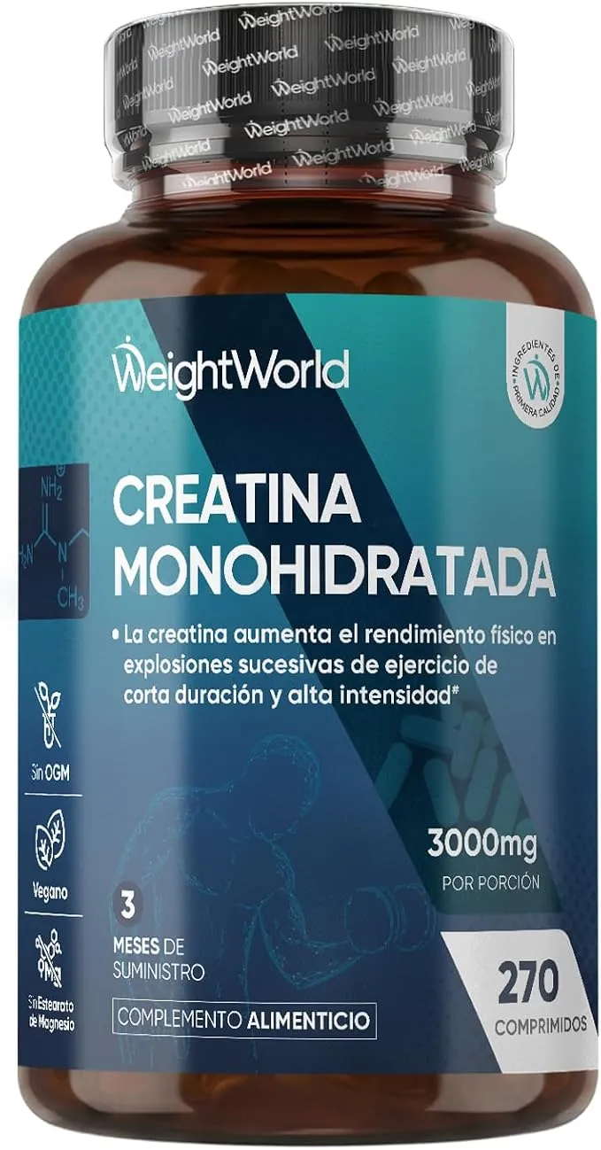 Creatina Monohidratada 3000mg - 270 Comprimidos para Potenciar tu Entrenamiento