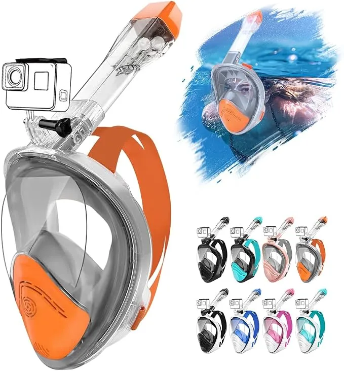 Máscara de Buceo Hinataa 180° con Soporte para Cámara Antivaho