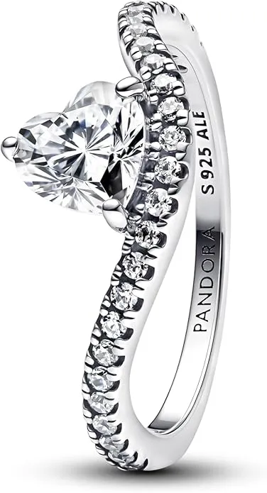 PANDORA Anillo de mujer con forma de corazón pavé