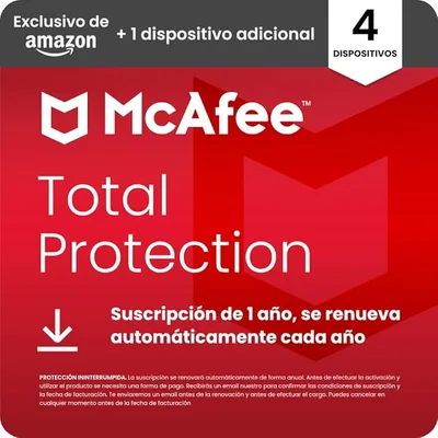 McAfee Total Protection para 4 más 1 Dispositivos adicional 2026