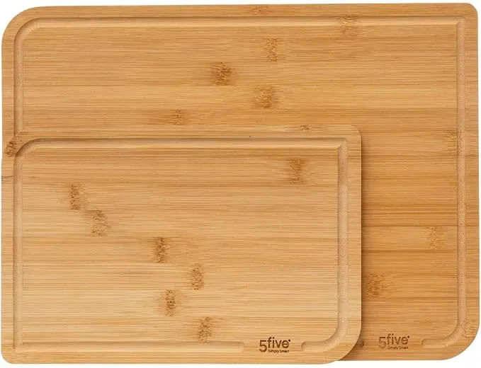 Juego de 2 Tablas de Cortar de Bambú 5five con Ranura