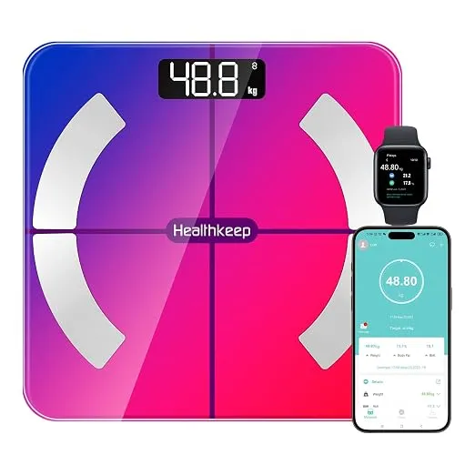 Báscula de Grasa Corporal Inteligente - Análisis Completo de Composición Corporal hasta 180kg