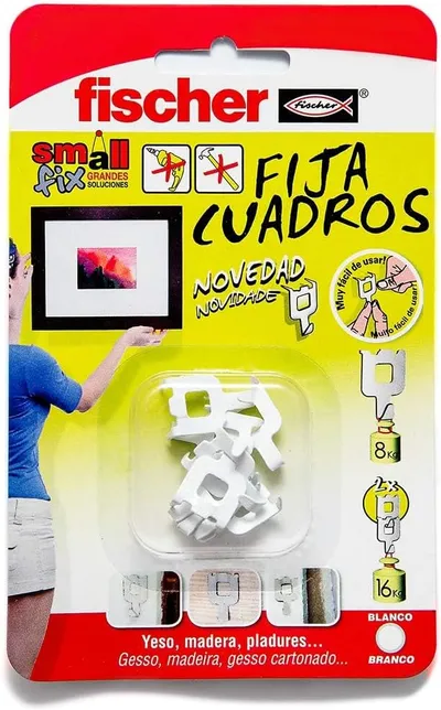 fischer - Fija Cuadros | Ganchos Reutilizables sin Agujeros