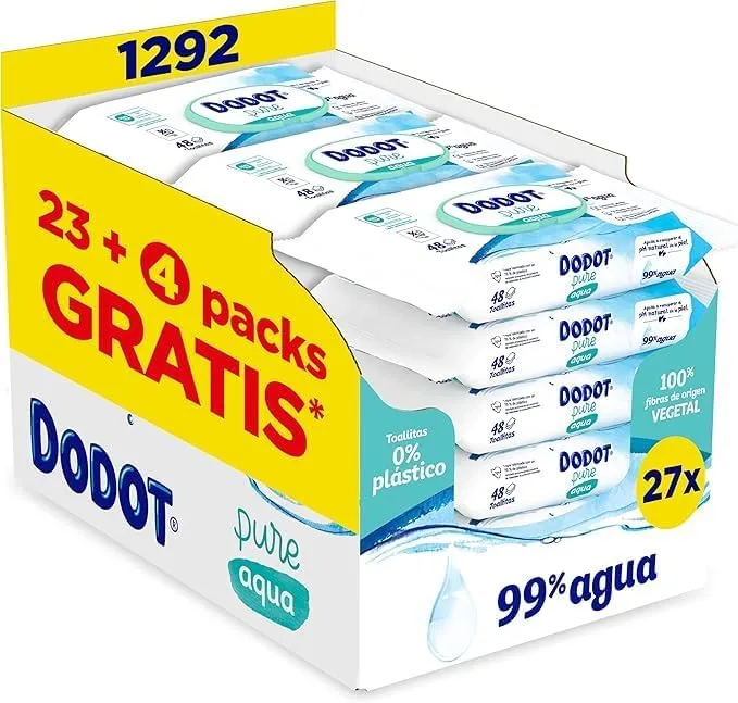 Dodot Pure Aqua Toallitas para Bebé - Pack de 900 unidades