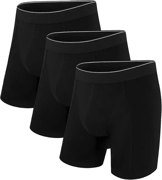 Uniexcosm Calzoncillos Boxer de Algodón para Hombre (Pack de 3, Negro, Talla M)