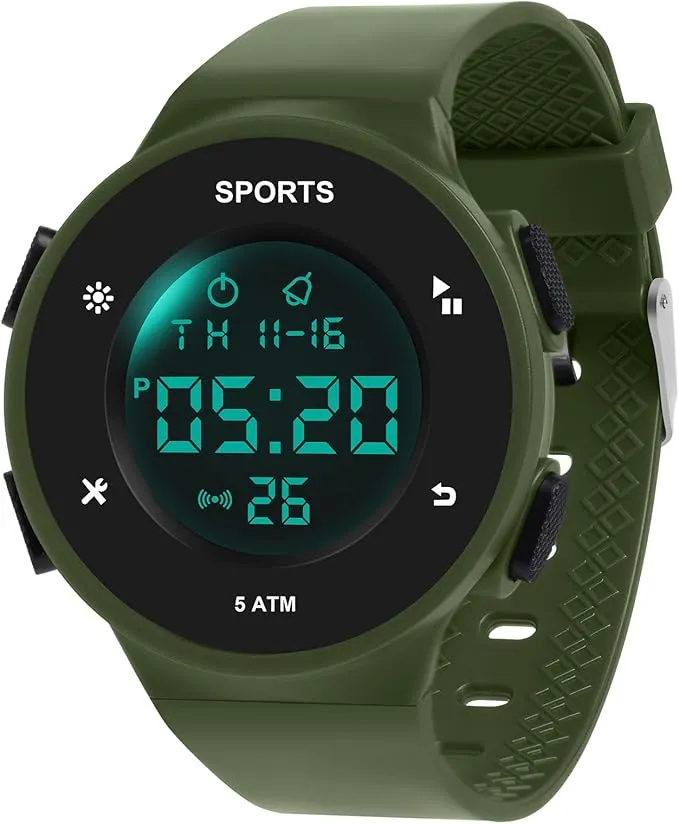 Reloj Digital OFFCUP de Silicona con LED y Alarma para Hombre