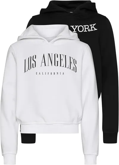 Urban Classics 2 Sudaderas con Capucha para Niñas