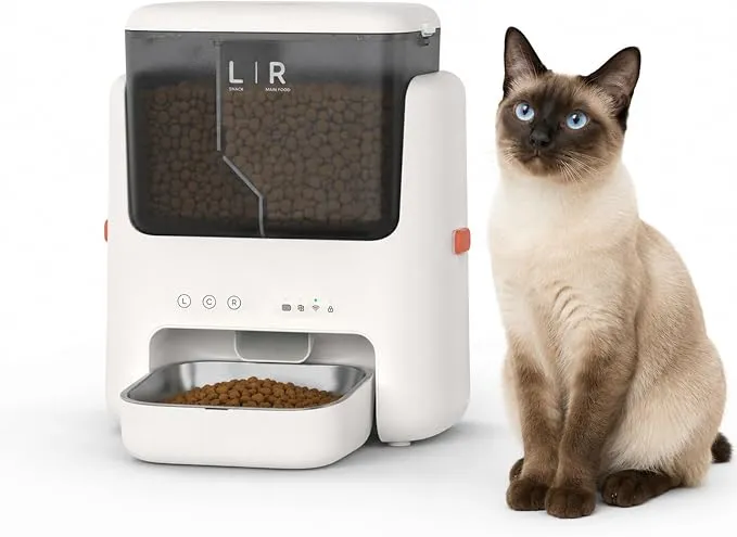 Comedero Inteligente Doble Tolva para Gatos con App Programable