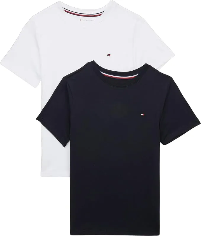 Tommy Hilfiger Pack de 2 Camisetas para Niños Cuello Redondo