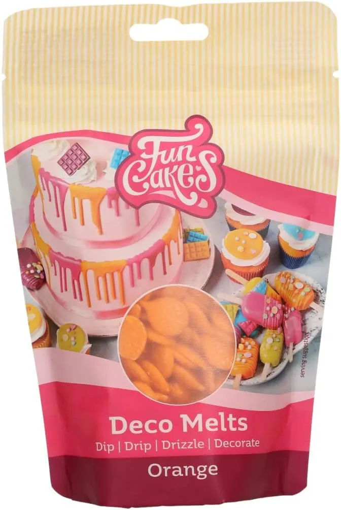 FunCakes Deco Melts, Naranja, 250 g