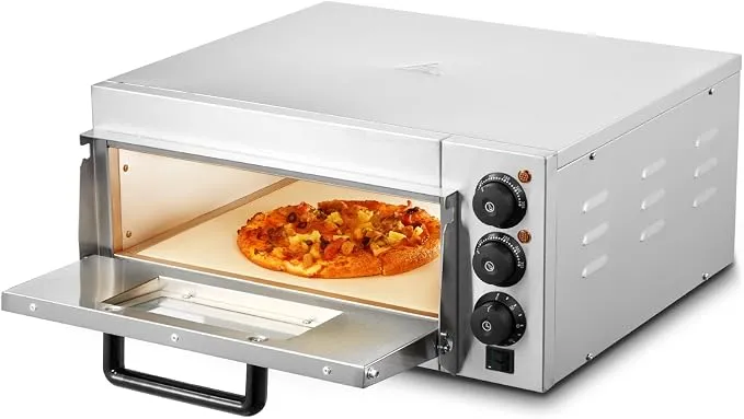 VEVOR Horno de Pizza Comercial Eléctrico de Acero Inoxidable con Piedra