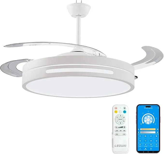 LEDUNI Ventilador de techo con luz