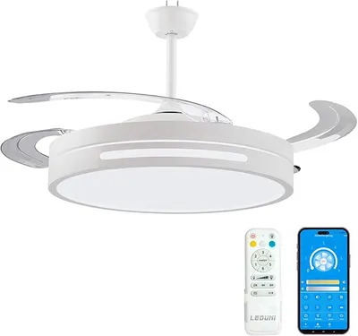 LEDUNI Ventilador de techo con luz