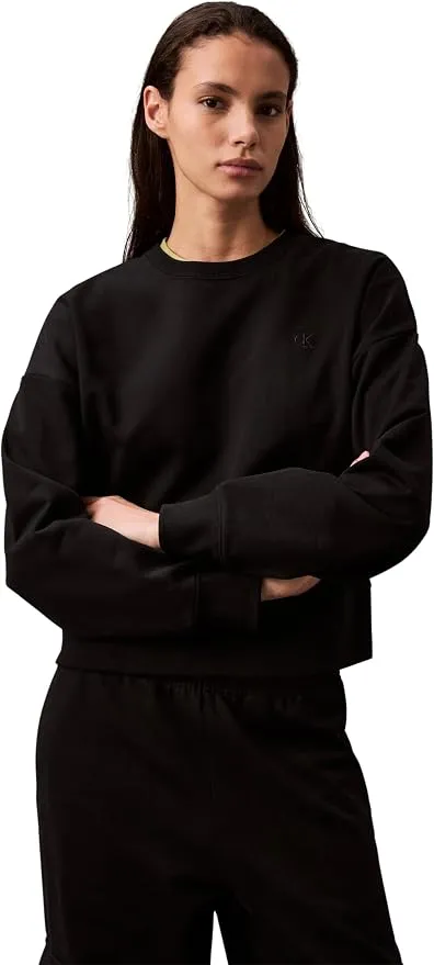 Sudadera Calvin Klein Mujer Archive Logo French Terry Crew Neck Negra