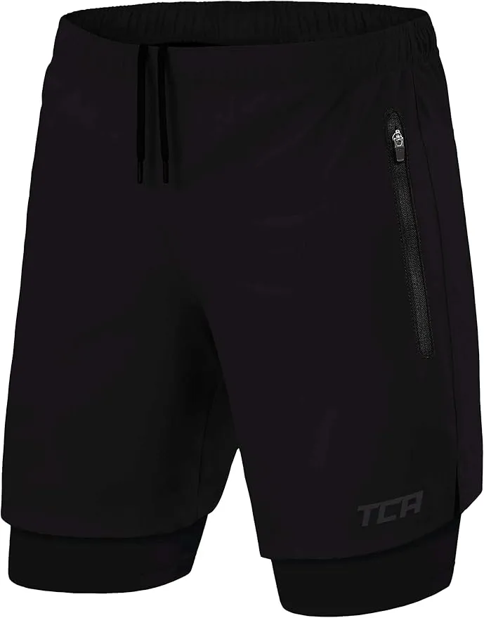 Pantalón Corto Deportivo Hombre TCA 2 en 1 con Mallas Integradas