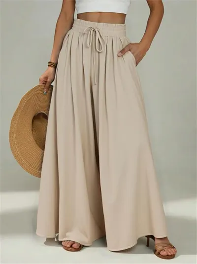 Pantalones Casuales de Mujer Pierna Ancha