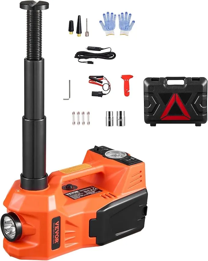 VEVOR Kit Gato Hidráulico Eléctrico 5T 12V con Llave de Impacto y Accesorios