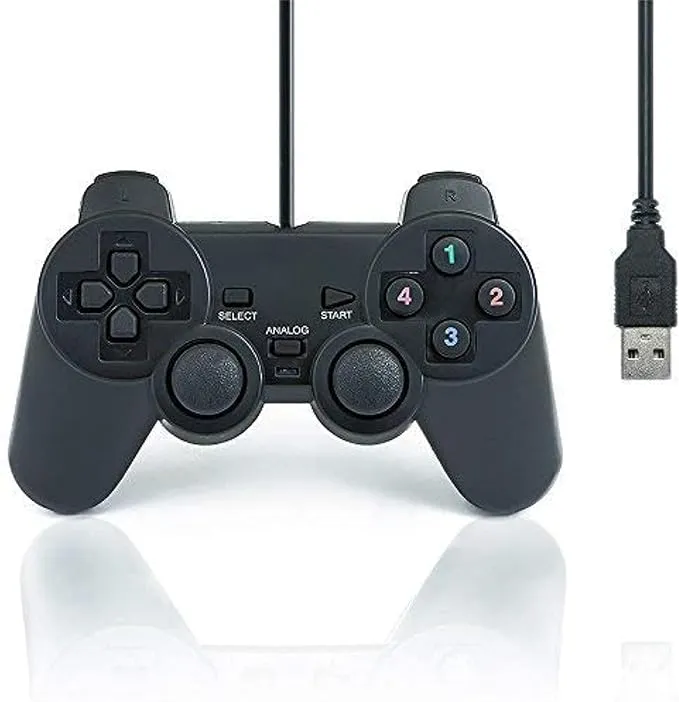 QUMOX Doble Vibración USB Joystick del regulador del juego para PC