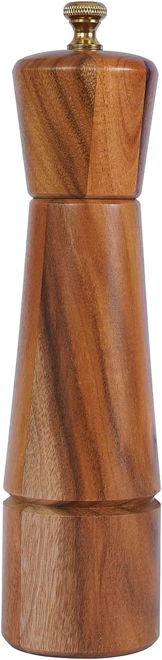 DeroTeno Molinillo de Pimienta Acero Inoxidable y Madera de Acacia 22cm