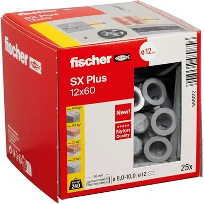fischer 568012 - Taco de expansión SX Plus 12x60 mm